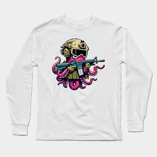 Tactical Octopus Adventure Tee: Where Intelligence Meets Style Long Sleeve T-Shirt